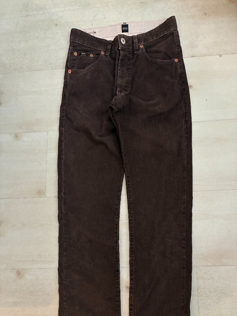BOSS Hugo Boss Ohio 56350 Brown Corduroy Regular Straight Leg Pants 33x32